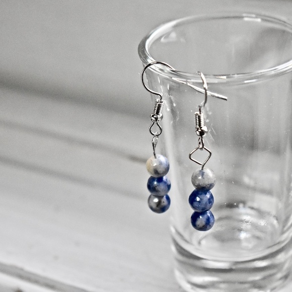 Jewelry - 2/$15 Blue Stone Beaded Earrings